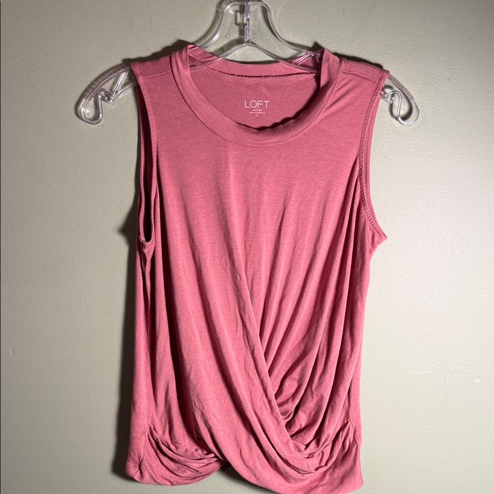LOFT Dusty Rose Twist-Front Sleeveless Tank